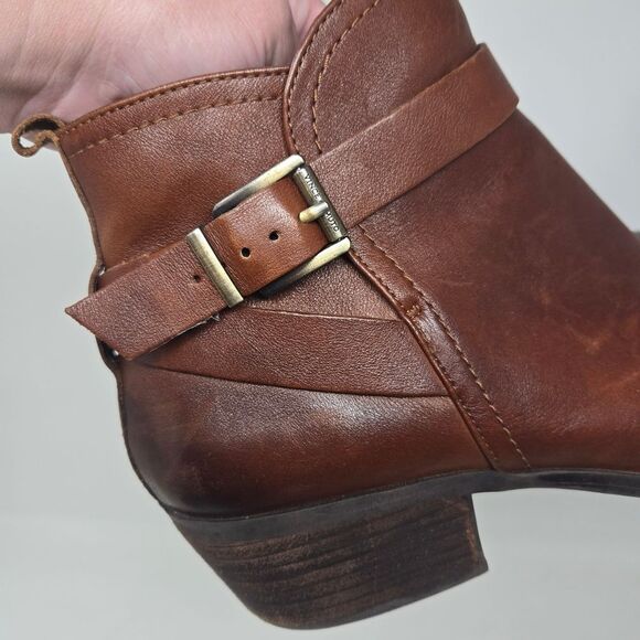 VINCE CAMUTO Booties Women's 10 M VP-Peamer Brown Leather Ankle Boots Shoes - Picture 2 of 14